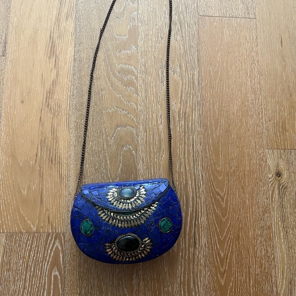 Chic Blue Mosaic Crossbody Bag - Picture 2 of 9